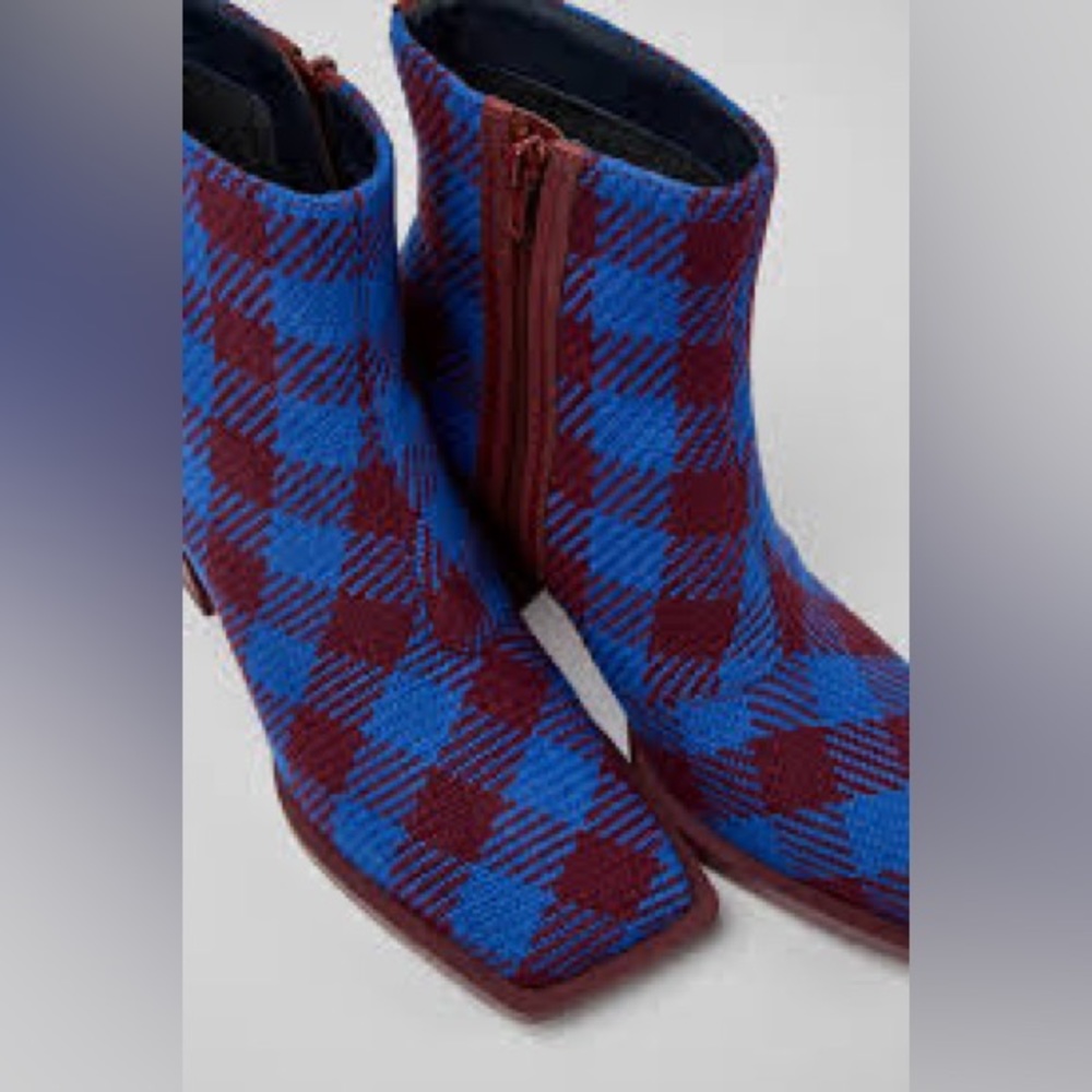 Camper Karol Bootie Bright Blue Houndsooth - Picture 4 of 16